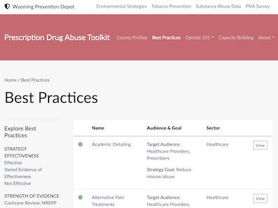 Prescription Drug Abuse Tool Kit website.